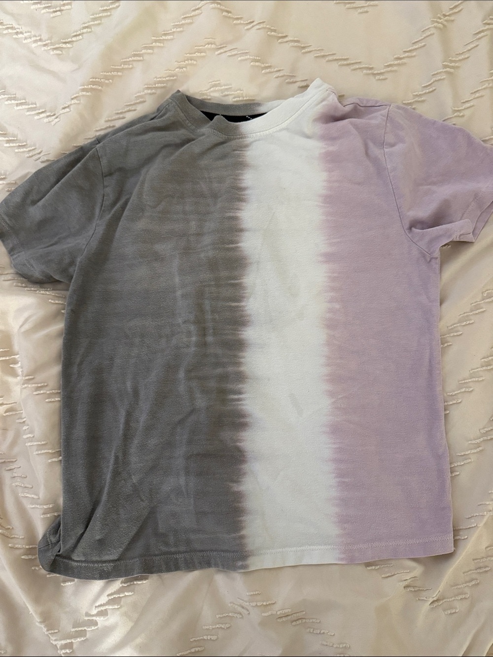 Boys Tie-Dye Short Sleeve T-Shirt - Gray, White & Lavender